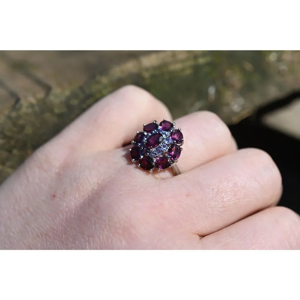 Garnet and Tanzanite engagement ring size 8